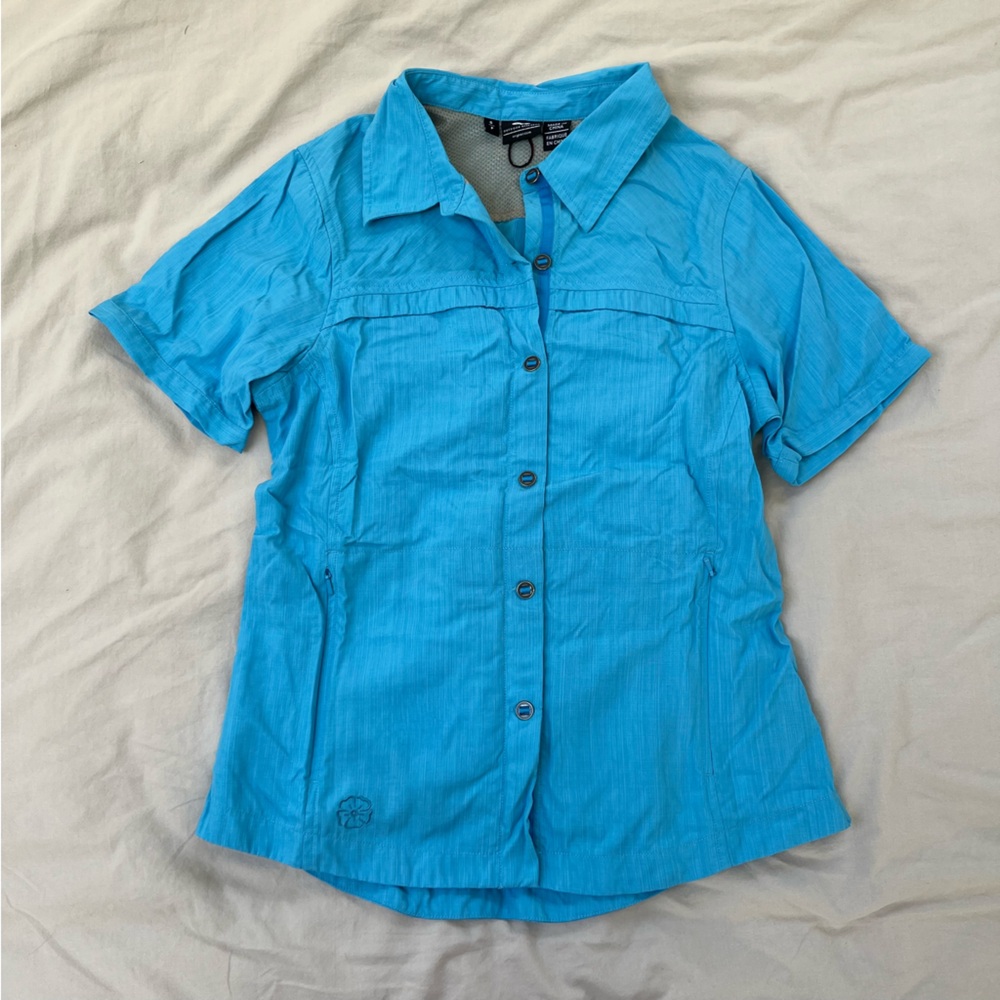 Women’s Outdoor Research Blue Button-Up Camp Shirt